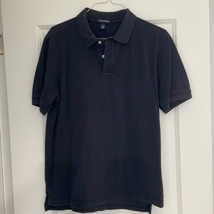 Lands End men’s black pique polo